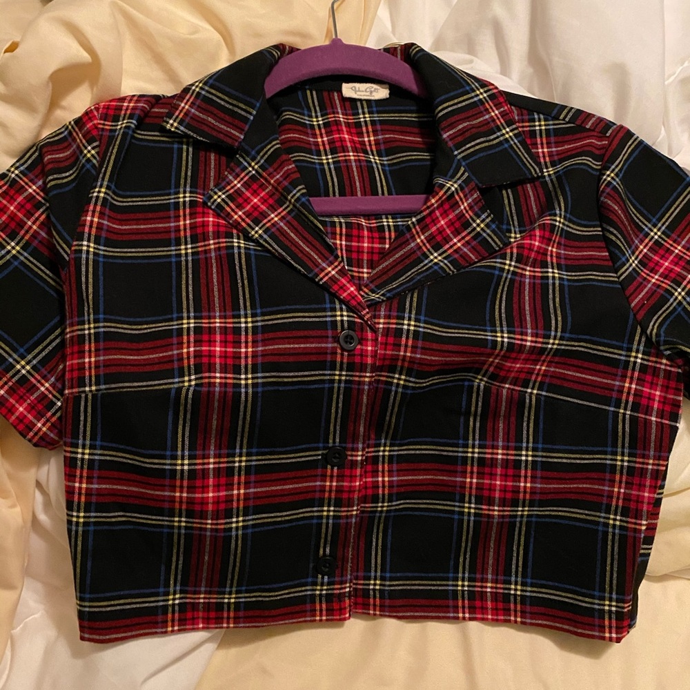 Cropped button up flannel